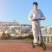 Electric Scooters for Adults, Foldable Side Light 8.5 Tire 550W 19 MPH, Long-Range Portable E Scooter