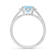 thumbnail image 2 of ANGARA Natural 1.5 ct Aquamarine with Diamond Collar Engagement Ring in 925 Sterling Silver for Women (Size-9x7mm) | March Birthstone, Anniversary, Jewelry Gift for Women | Natural Aquamarine Ring, 2 of 10