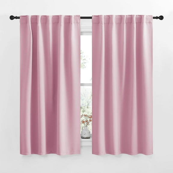 FFHAAD-RV Curtains for Camper Windows - (Rouge Pink Color) 34x54 Inch, 2 Panels Set, Thermal Insulated Room Darkening Blackout Drapes/Draperies with Rod Pocket & Back Tab for Half Window