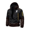 thumbnail image 3 of Tqyyweavej Mens Rain Jacket Lightweight Zip Up Color Block Raincoat Waterproof Zip Pocketed Outdoor Windbreaker with Hood, Gifts for Men, 3 of 9