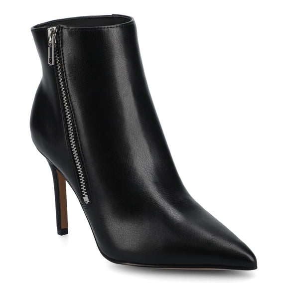 Journee Womens Leyna Stiletto Heel Pointed Toe Zipper Detail Comfort Dress Booties, Widths Available