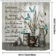 thumbnail image 3 of Rustic Farmhouse Shower Curtain, Blue Butterfly White Cotton Flower Inspirational Quotes Shabby Chic French Country Bathroom Decor Waterproof Fabric Shower Curtain, 72 X 72 Inch, Amazing Grace, 3 of 6