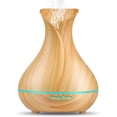 thumbnail image 1 of Difusor de aceites esenciales, humidificador ultrasónico de vapor frío de 400 ml con textura de madera, apagado automático sin agua y sin BPA para el hogar, la oficina, el dormitorio y la, 1 of 7