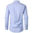 thumbnail image 3 of Camisa JEMITOP para hombre, manga larga, corte ajustado, a cuadros, azul claro, talla M, 3 of 6