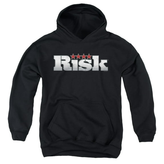 Risk Logo Youth Pullover Hoodie Sweatshirt Black