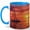 Blue, variant on Sailboat Sunset Coffee Mug, Ocean Sailing Golden Horizon Design, 11 oz Ceramic Cup