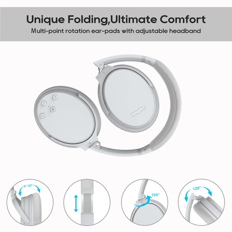 Srhythm, Wireless Bluetooth Headphones, NC35, White - Walmart.com