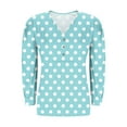 thumbnail image 4 of Plebaso Women's V Neck Tunic Tops Casual Long Sleeve Flowy Tshirts Print Loose Dressy Blouses for Women, 4 of 5