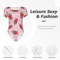 thumbnail image 4 of KLL Women 's Crew Neck Bodysuit Jumpsuits Watermelon Ice Cream Print Short onesies Stretch T Shirts, 4 of 7