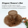 thumbnail image 3 of Women's Organza Flower Brim Derby Hat Church Dress Hat Bridal Shower Sun Hat, 3 of 7
