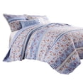 thumbnail image 2 of Benjara Joa 2 PC Microfiber Twin Quilt Set- Floral Print- Lace Trim-Multicolor, 2 of 6