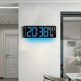 thumbnail image 2 of HOARBOEG 17.3in Large LED Wall Clock with Remote Control - Multifunctional Digital Alarm Clock, Showing Temperature/Humidity, Date & Weekday, Auto Brightness Home Decoration for Living Room/Bedroom, 2 of 6