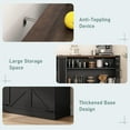 thumbnail image 5 of ChVans 65" Large Farmhouse Buffets Cabinet w/Storage, 4 Barn Doors Coffee Bar Cabinet with Adjustable Shelves, Wood Sideboard Cabinet with Storage for Kitchen, Dining Room, Living Room, Black, 5 of 8