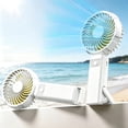 thumbnail image 2 of Portable Handheld Fan,Powerful Personal USB Rechargeable Fan with 5 Speeds,Small and Cute Cooling Fan with LED Display & Hanging Buckle for Office/Travel/Home,White, 2 of 7
