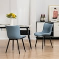 thumbnail image 3 of Kidol & Shellder Dining Chairs Set of 2 Soft Leather Dining Room Chairs with Sleek Metal Legs,Blue, 3 of 10
