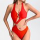 thumbnail image 1 of Trajes de baño de una pieza para mujer, traje de baño de bikini con tirantes y espalda descubierta de color liso para mujer, 1 of 3