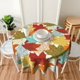 thumbnail image 6 of Fall Autumn Leaves Print Tablecloth Round 60 Inch, Color Harvest Leaf Table Cloth Cover Polyester Waterproof Fabric for Thanksgiving Holiday Home Party Wedding Picnic, 6 of 6