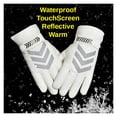 thumbnail image 2 of Winter PU Leather Motorcycle Gloves Waterproof Windproof Riding Gloves Reflective Strip Warm Motocross Work Gloves Black White ,Durability and Dexterity, 2 of 9