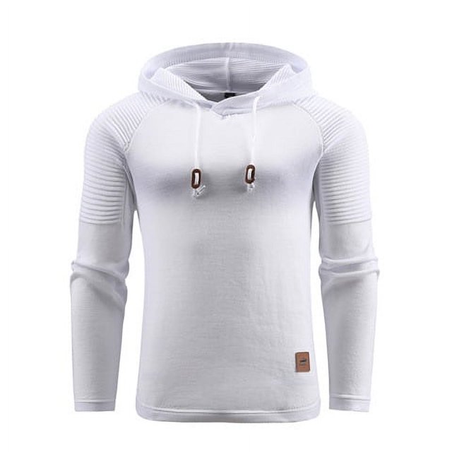 Suéter con capucha de manga larga para hombre, sencillo, informal, ajustado, de punto, para otoño e invierno