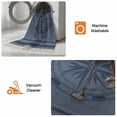 thumbnail image 5 of Nautical Compass Washable Area Rug 3'x5', Navy Blue Striped Coastal Compass Woven Cotton Tassels Kitchen Rugs, Non Slip Indoor Door Mat Throw Carpet for Entryway Living Room Nursery Laundry Room, 5 of 9