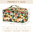 thumbnail image 4 of FORMRS Makeup Bag Travel Cosmetic Organizer for Women Fold Flat Zipper Pouch with Handle, Beige Geometric, 4 of 8