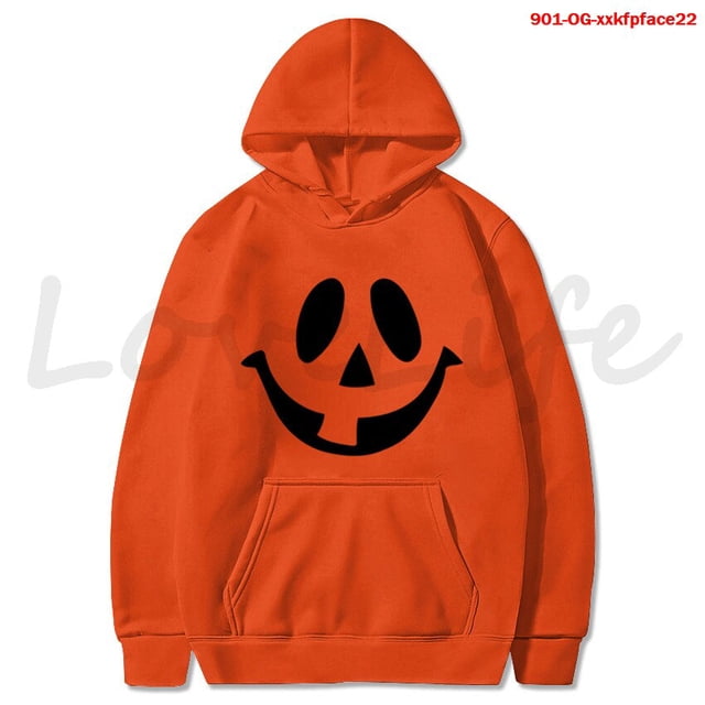 Sudadera con capucha de cara de calabaza para hombre y mujer, jersey de cara sonriente para Halloween, ropa con estampado de dibujos animados, prendas de vestir, Tops, invierno, 2021