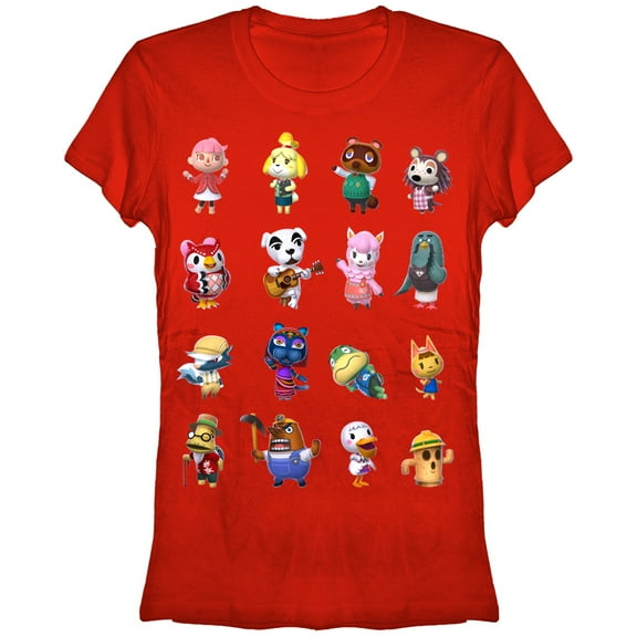 Junior's Nintendo Animal Crossing Town is All Here Graphic Tee Red Medium
