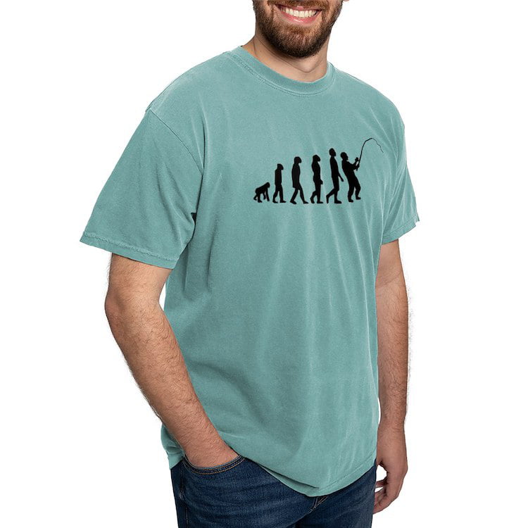 CafePress - Fishing Evolution T Shirt - Mens Comfort Colors Shirt