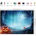 thumbnail image 5 of 7x5FT Halloween Backdrop Halloween Photo Backdrop Halloween Decoration Horror Halloween Party Photography Backdrop Night Moon Pumpkin Forest Horror Background Halloween Backdrops for Photography, 5 of 6