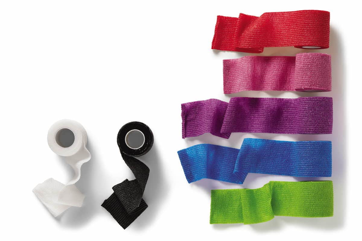 Medline PRM088001CP Caring Non-Sterile Latex-Free Self-Adherent Wrap, Assorted Color Pack, 1" x 5 yd (Pack of 30)