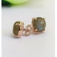 thumbnail image 5 of Flashy Blue Labradorite Stud Earrings For Women - 925 Sterling Silver Earrings for Women -10 MM Round Cab Jewelry For women Gemstone jewelry, 5 of 11