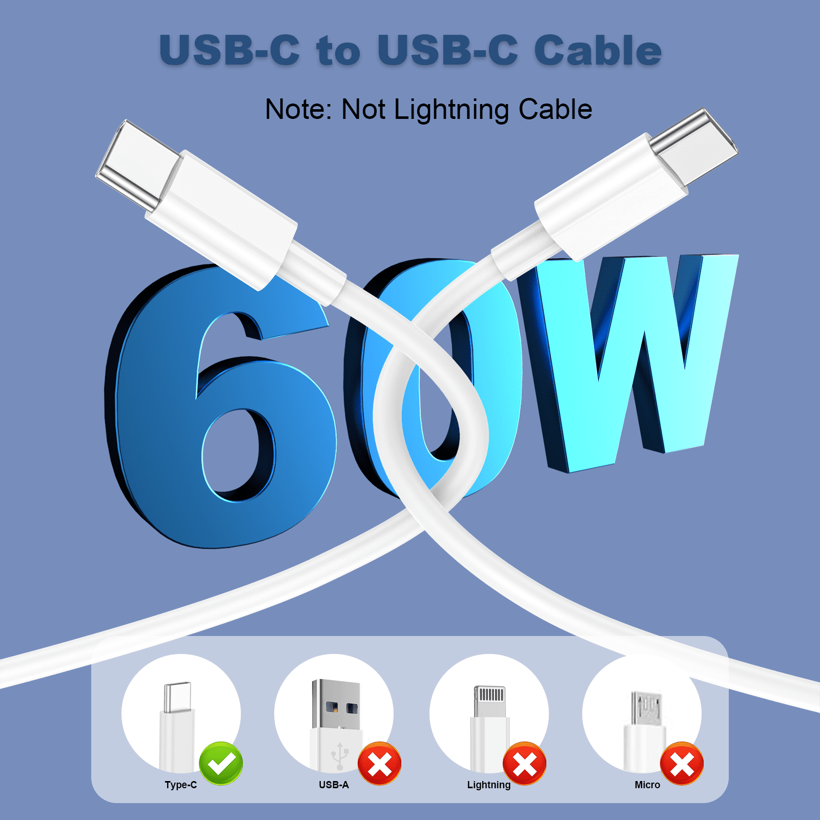 IPhone 17 16 15 Charger, 2 Pack PD 20W Adapter Wall Fast Charger with 6&10ft White USB C Cable Compatible with iPhon and moree17 16/15/ipad IPhone 17 16 15 Charger, 2 Pack PD 20W Adapter Wall Fast Charger with 6&10ft White USB C Cable Compatible with iPhon and moree17 16/15/ipad - Image 5