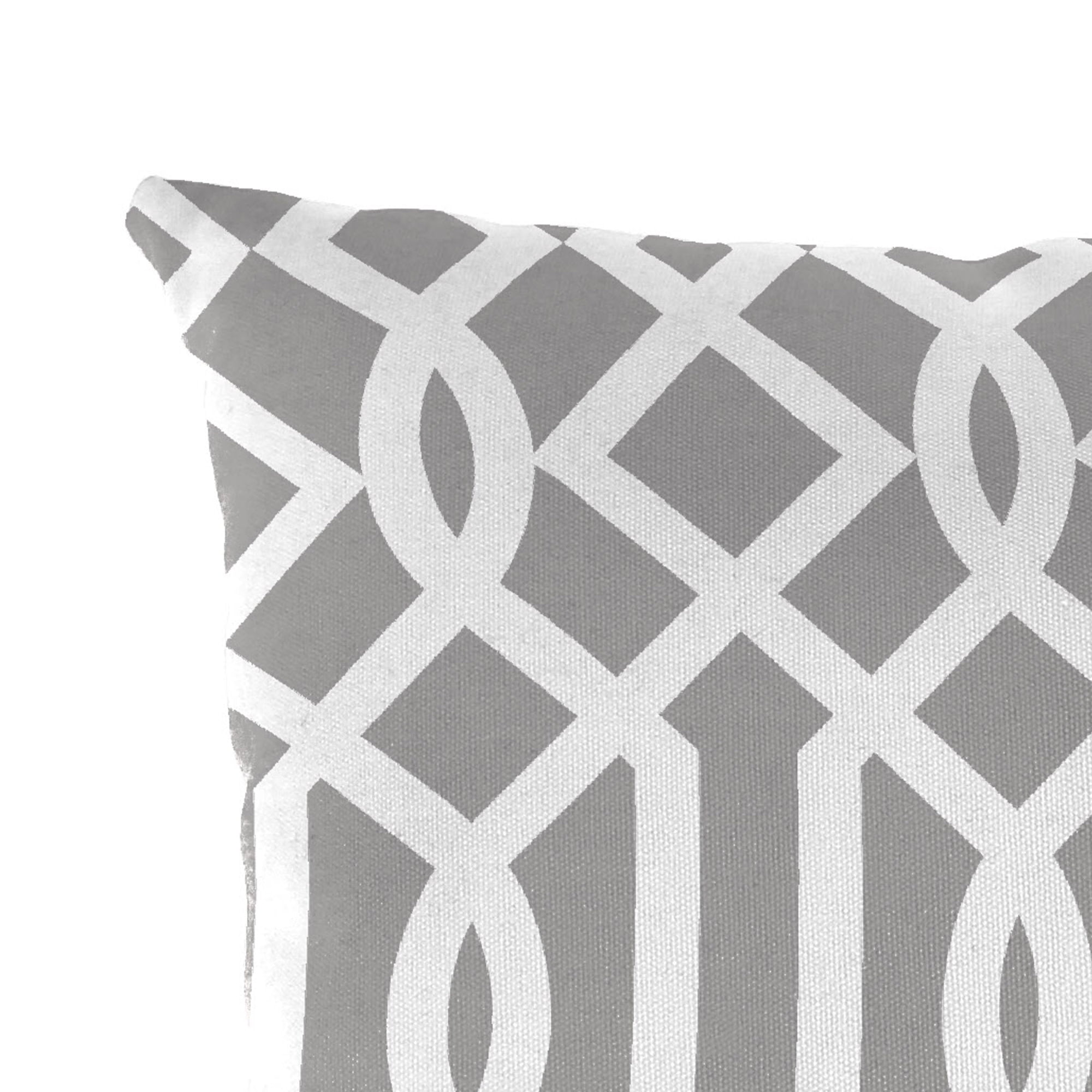 Jordan Manufacturing 12" x 18" Chauncey Pumice Gray Geometric Rectangular Outdoor Lumbar Throw Pillow (2 Pack)