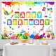 thumbnail image 2 of Fondo de cumpleaños con pintura personalizada, decoración para fiesta de cumpleaños con pintura artística, pancarta de feliz cumpleaños con pintura artística, vestido con salpicaduras de graffiti, 2 of 6