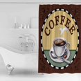 thumbnail image 2 of Shower Curtain Bathroom Set Coffee Cup Farm Flower Damask Waterproof Fabric Shower Curtains with Grommets&Hooks Rustic Country Farmhouse Privacy Bath Curtain for Bathtub 36x72in, 2 of 7