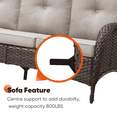 thumbnail image 4 of Gymojoy 7 Piece Patio Furniture Set with Fire Pit Table PE Wicker Outdoor Conversation Sofa Chairs Set for Balcony, Beige, 4 of 13