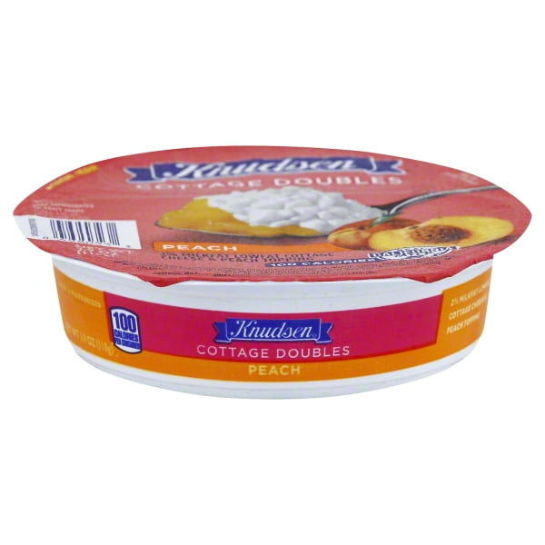 Knudsen Cottage Doubles Cottage Cheese & Peach Topping 3.9 oz. Tub