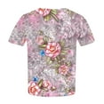 thumbnail image 5 of Tmtolofot Women's Tops Dressy Casual Summer Blouse, Graphic Short Sleeve T-Shirts for Women Trendy Butterfly Print Crewneck Womens Tunic Top Shirt Summer Beach 3#Pink 3X-Large, 5 of 5