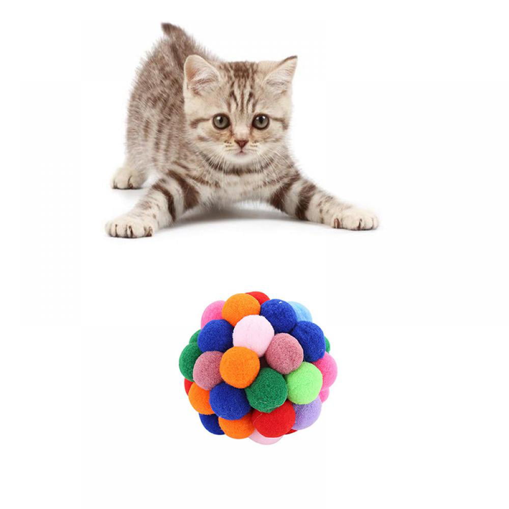 Catnip Handmade Cat Bouncy Ball Pet Interactive Toy Training Tool Activity 