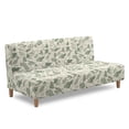 thumbnail image 3 of SCRAWLGOD Fern Leaf Print Armless Sofa Cover Stretch Furniture Protector Sofa Slipcover Washable 1 Piece Couch Cover for 3 Cushion Couch Heavy Duty Anti Slip Futon Slipcover, 3 of 9