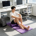 thumbnail image 3 of Yoga Mat Non‑Slip Textured Surface Exercise Pad, Shock‑Absorbing Comfort Mat for Home Gym Fitness Pilates Training (Purple), 3 of 5