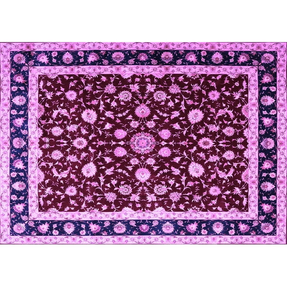 Ahgly Company Indoor Rectangle Persian Purple Traditional Area Rugs, 5' x 7'