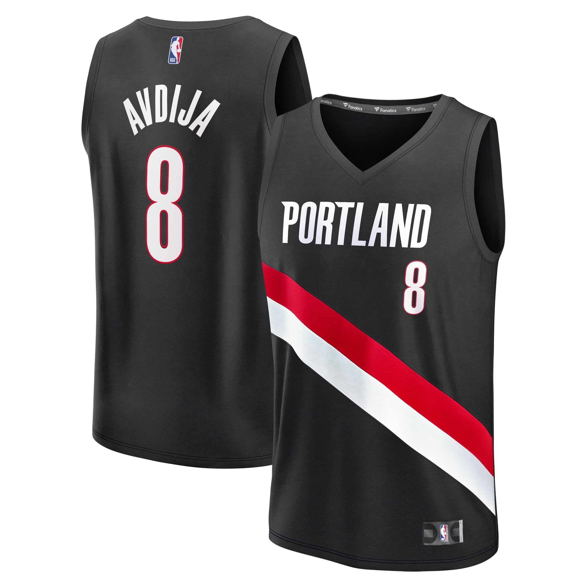 Men's Fanatics Deni Avdija Black Portland Trail Blazers Fast Break Replica Jersey - Icon Edition