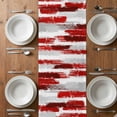 thumbnail image 6 of Red Abstract Table Runner - 108 Inch Long, Kitchen Dining Table Runner Dresser Scarves, Grey Modern Mottled Art Oil Painting Farmhouse Decor for Coffee Tables Wedding Party Banquet, 6 of 8