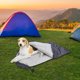 thumbnail image 1 of Cojín de saco de dormir con cremallera para mascotas al aire libre cálido para cama de perro de camping de lana (gris claro), 1 of 8