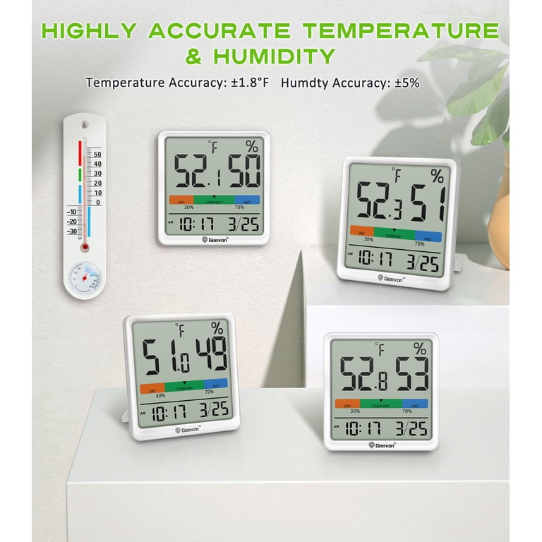 Geevon Digital Thermometer Hygrometer, White photo 8