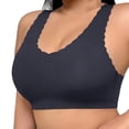 thumbnail image 2 of Hilenly Plus Size Jelly Bra Soft No Underwired Bra Cross Back Seamless T Shirt Bra Comfort Everyday Bra, 2 of 8