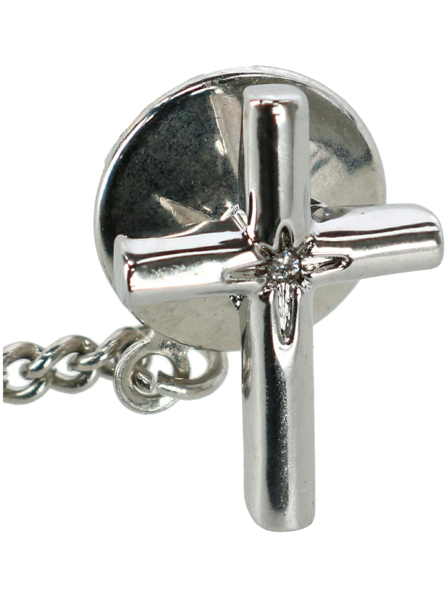 Ascentix Ascentix Cross Tie Tack with Crystal Center (Men's
