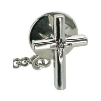 Ascentix  Elegant Cross Tie Tack with Crystal Center for Formal Wear (Men)