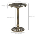 thumbnail image 3 of Outsunny Bird Bath for Outdoors, Birdbath with Lotus Leaf Basin, Bronze, 3 of 10